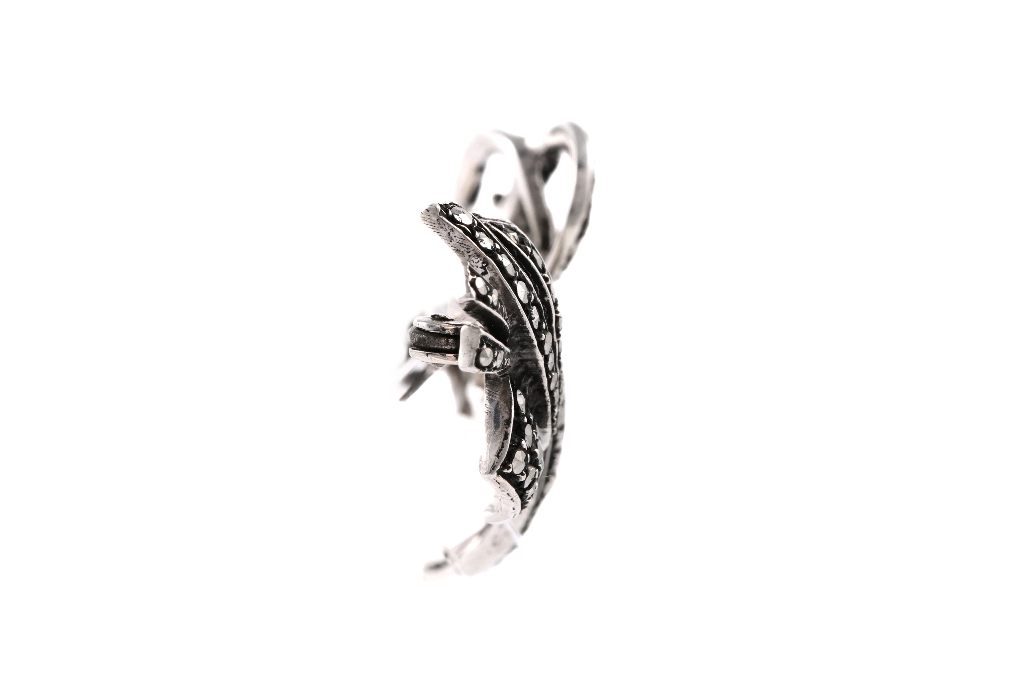 Broche Art Déco en argent 835 sertie de marcassites - - 5