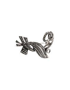 Broche Art Déco en argent 835 sertie de marcassites - - 6