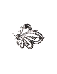 Broche Art Déco en argent 835 sertie de marcassites - - 2