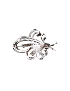 Broche Art Déco en argent 835 sertie de marcassites - - 4