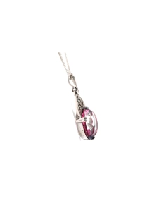 Pendentif Art Déco en argent 935 serti d'une pierre du Rhin et de marcassites - - 5