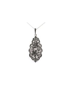 Pendentif Art Déco en argent 835 serti de marcassites - - 1