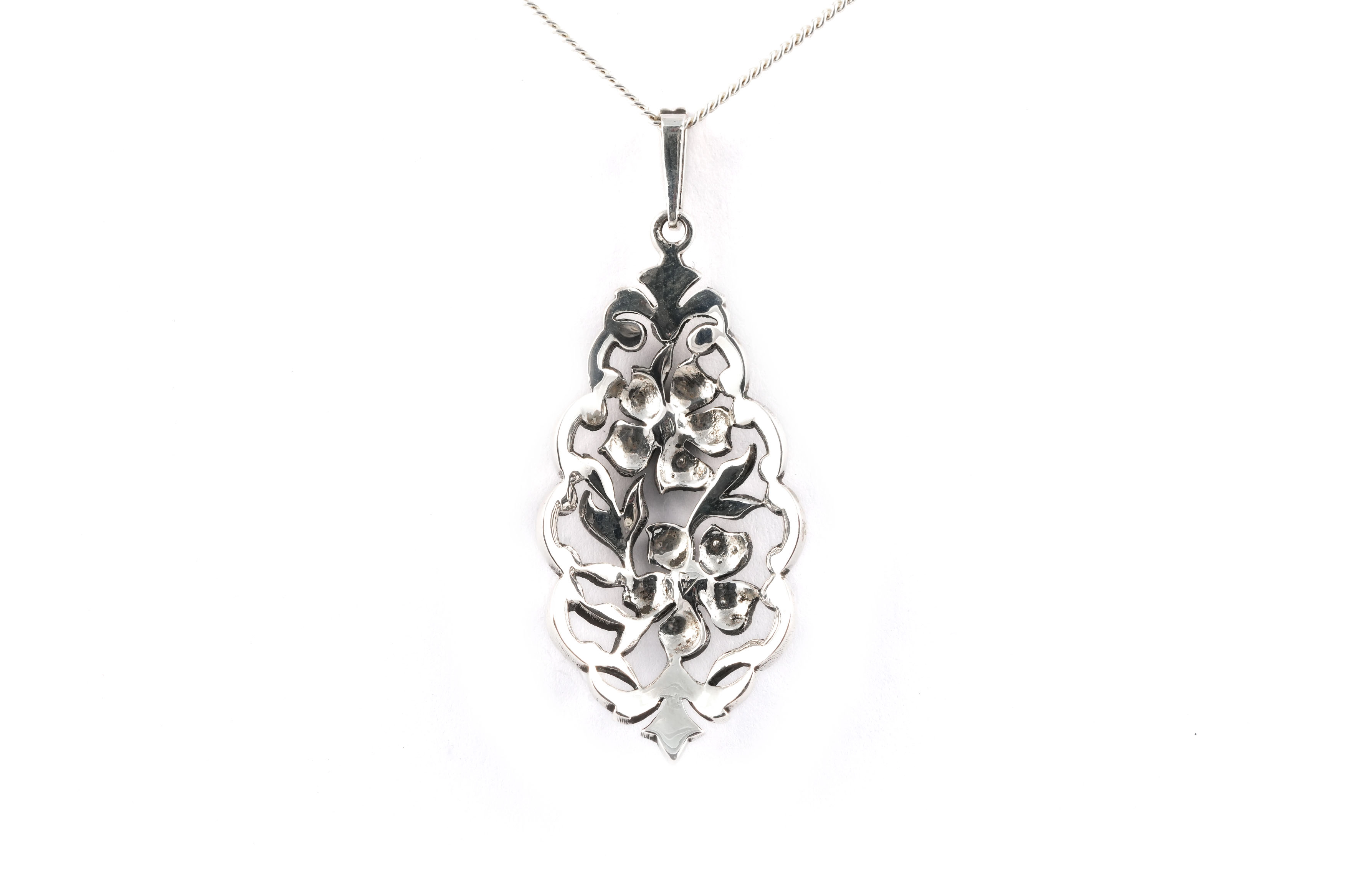 Pendentif Art Déco en argent 835 serti de marcassites - - 6