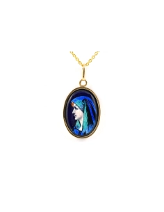 Pendentif Années 50 en or jaune 18 carats serti d'émail - - 1