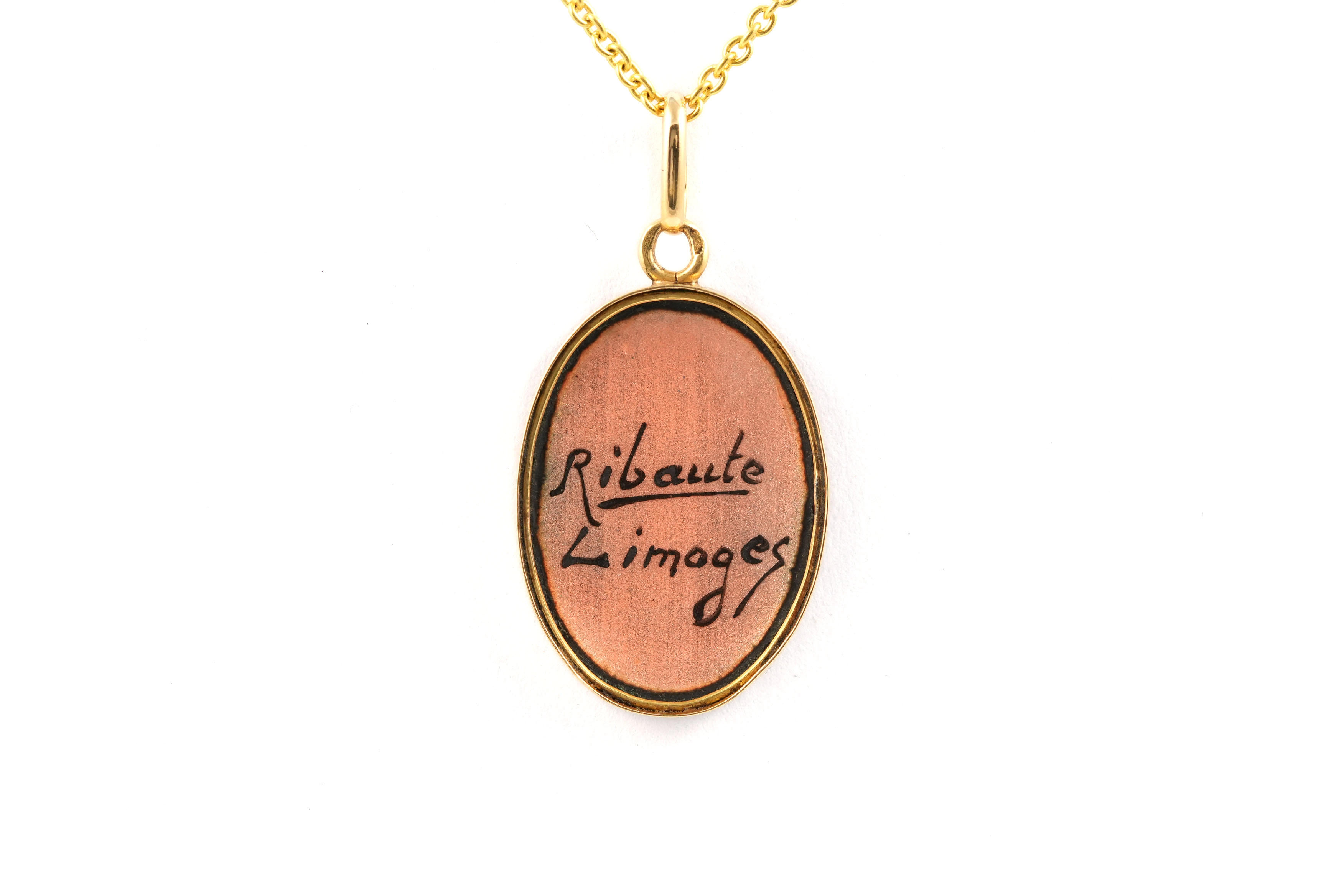 Pendentif Années 50 en or jaune 18 carats serti d'émail - - 6