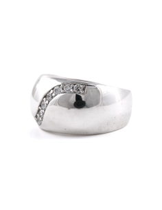 Bague contemporaine en argent 925 sertie de zirconiums - - 2