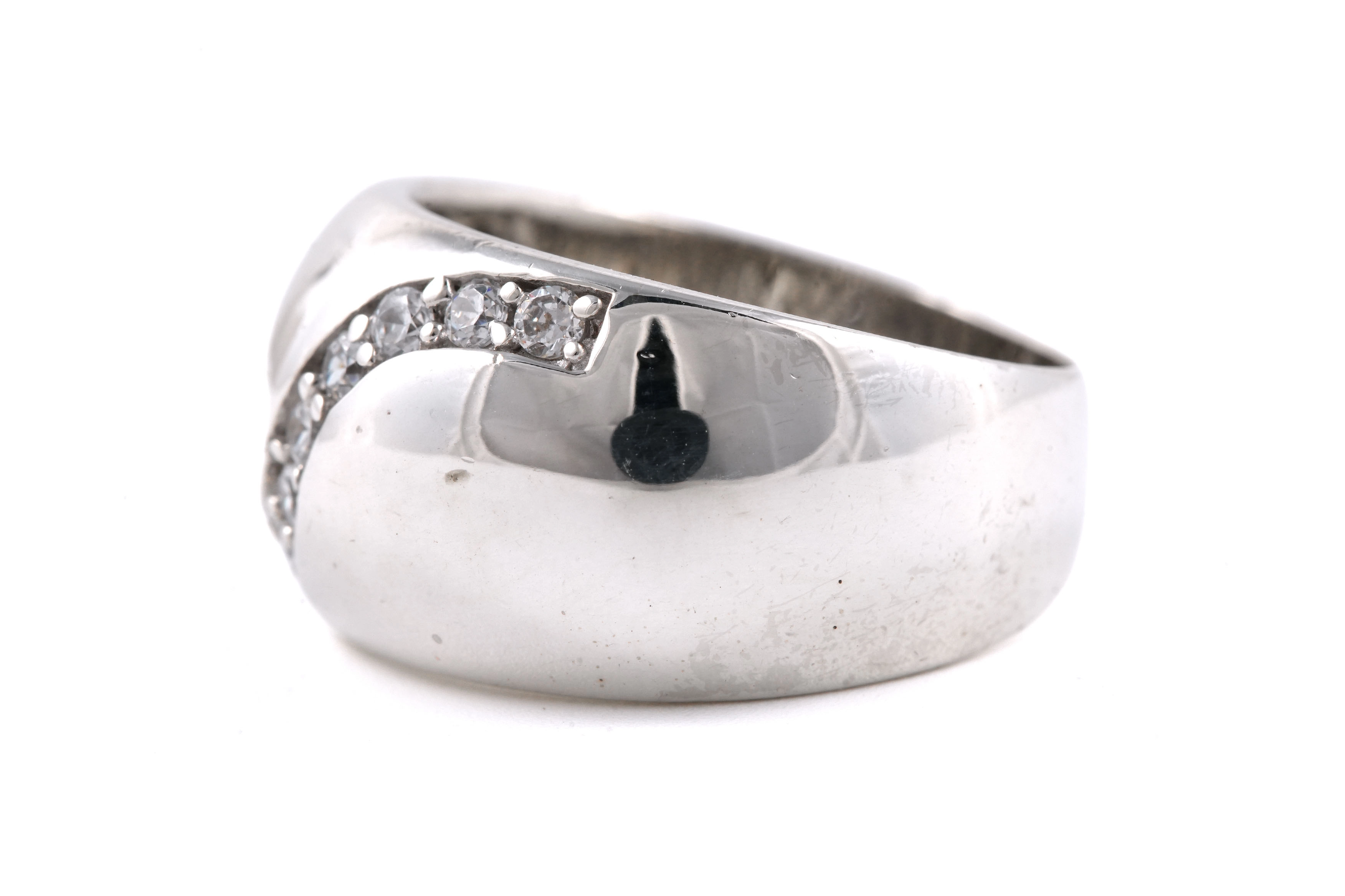 Bague contemporaine en argent 925 sertie de zirconiums - - 3