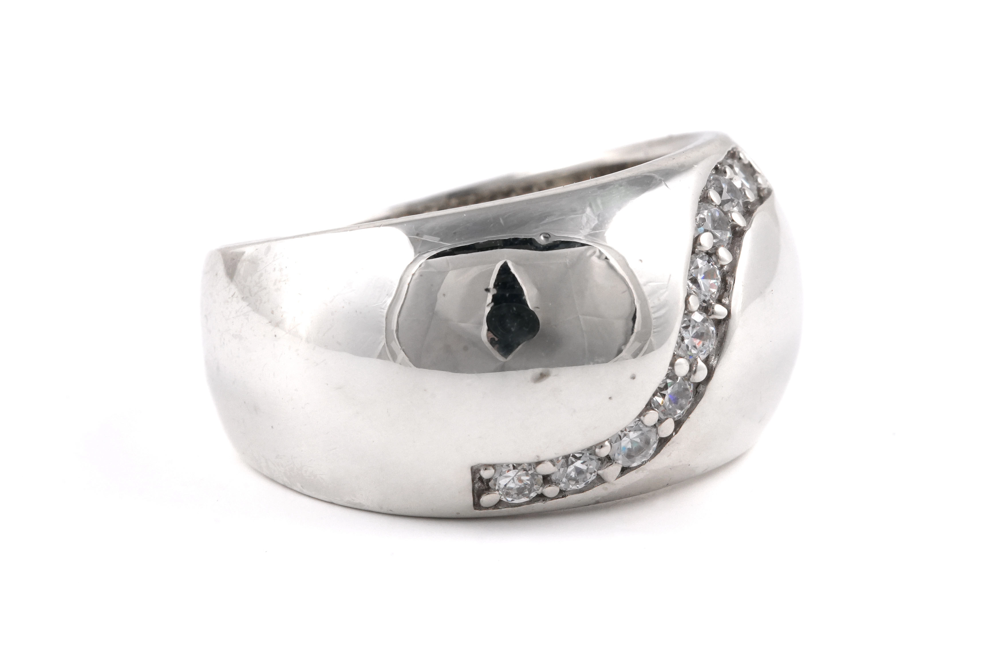 Bague contemporaine en argent 925 sertie de zirconiums - - 6