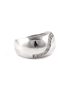 Bague contemporaine en argent 925 sertie de zirconiums - - 6