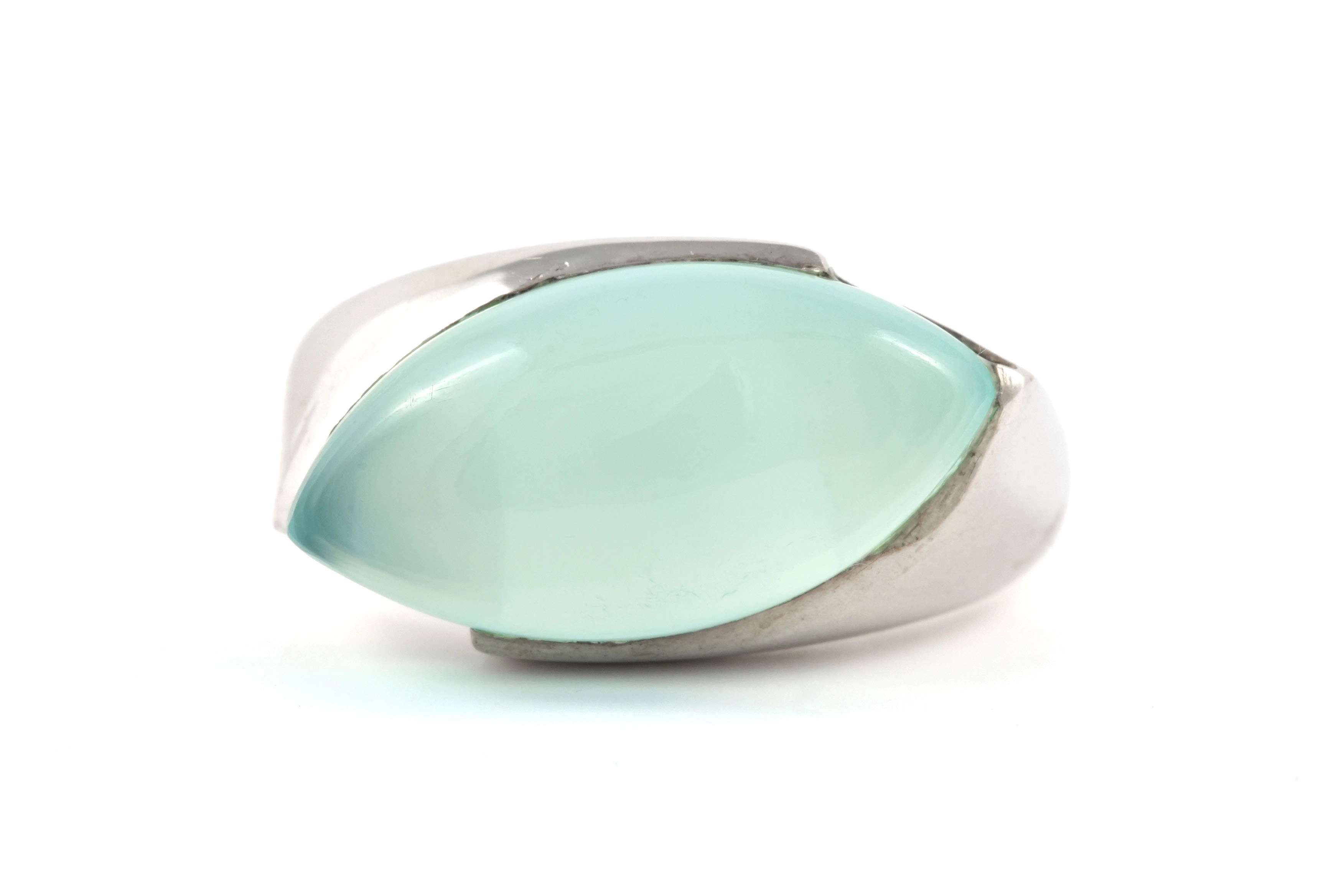 Bague Années 70 en argent 925 sertie d'une calcédoine - - 1
