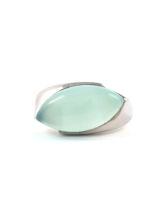 Bague Années 70 en argent 925 sertie d'une calcédoine - - 1