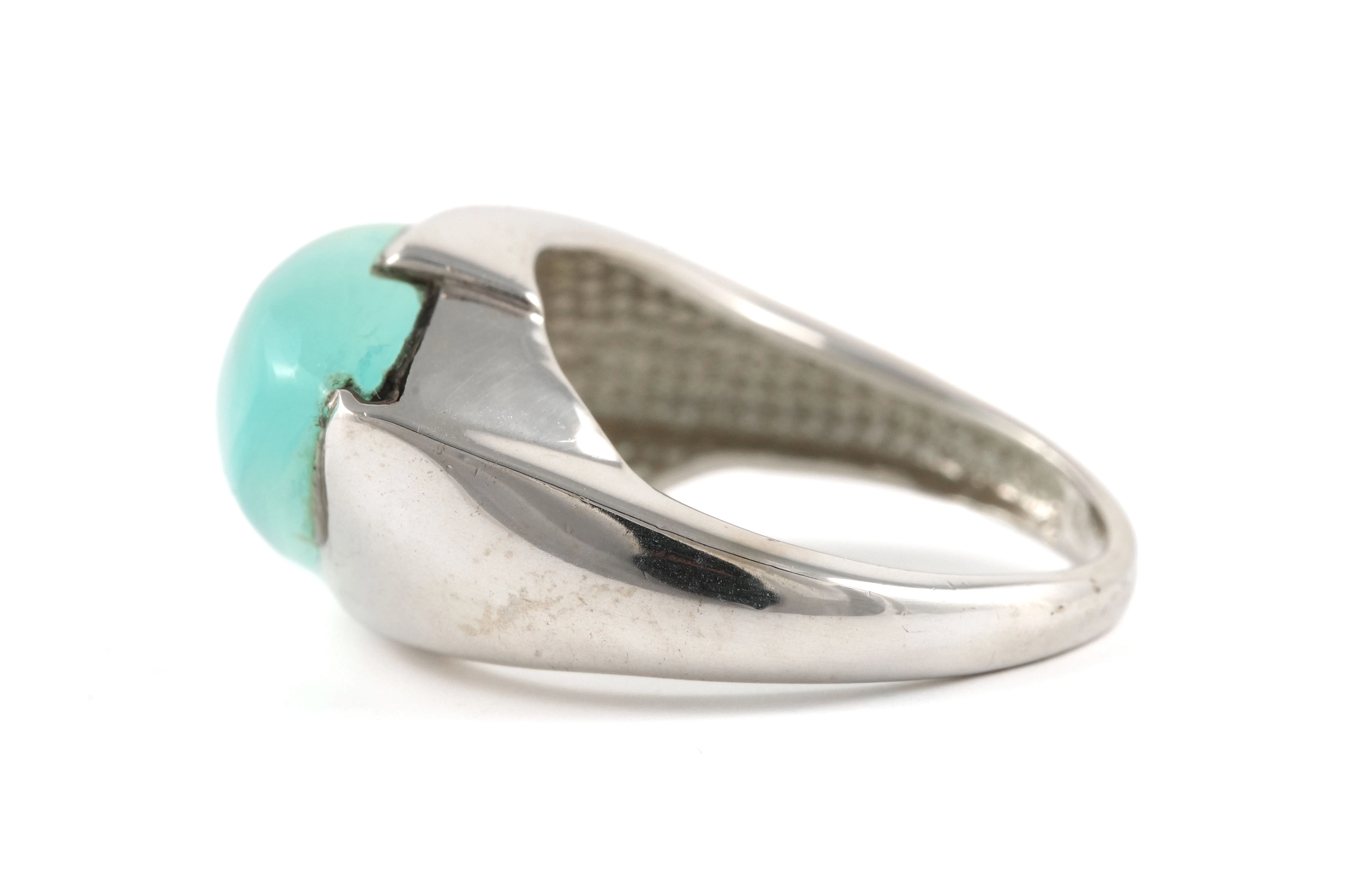 Bague Années 70 en argent 925 sertie d'une calcédoine - - 3