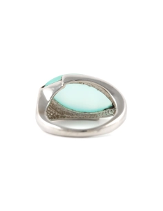 Bague Années 70 en argent 925 sertie d'une calcédoine - - 4