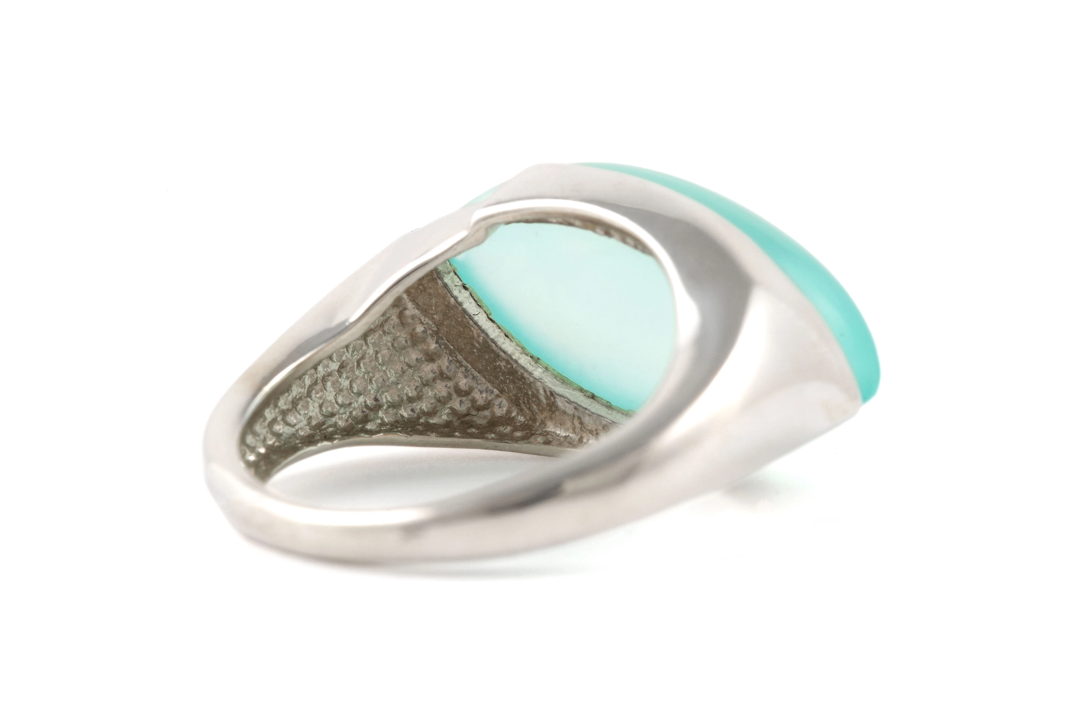 Bague Années 70 en argent 925 sertie d'une calcédoine - - 5