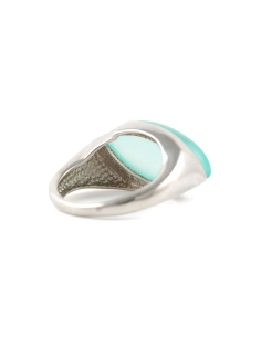 Bague Années 70 en argent 925 sertie d'une calcédoine - - 5