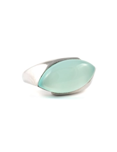 Bague Années 70 en argent 925 sertie d'une calcédoine - - 6