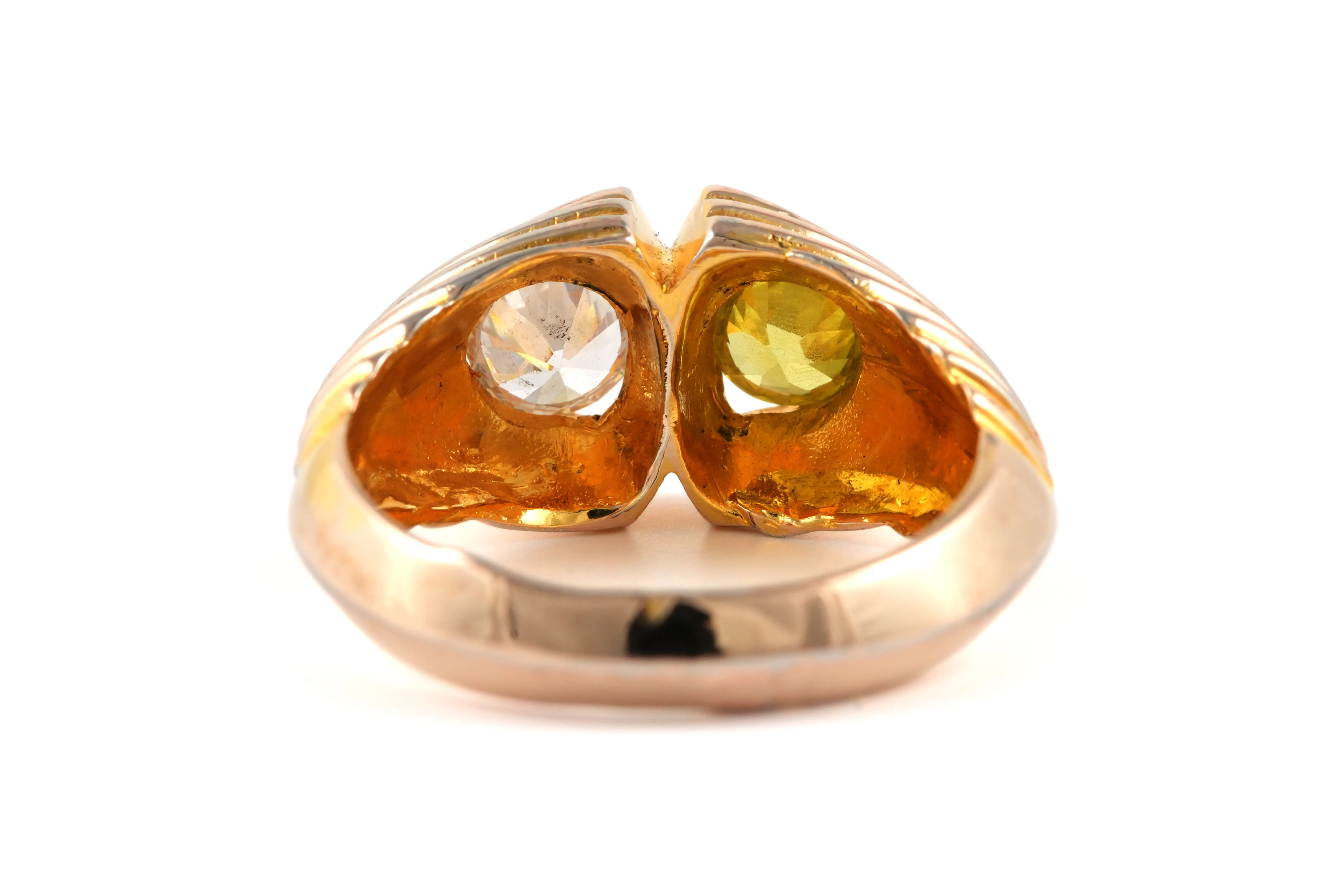 Bague contemporaine en vermeil (argent 925) sertie de zirconiums - - 4