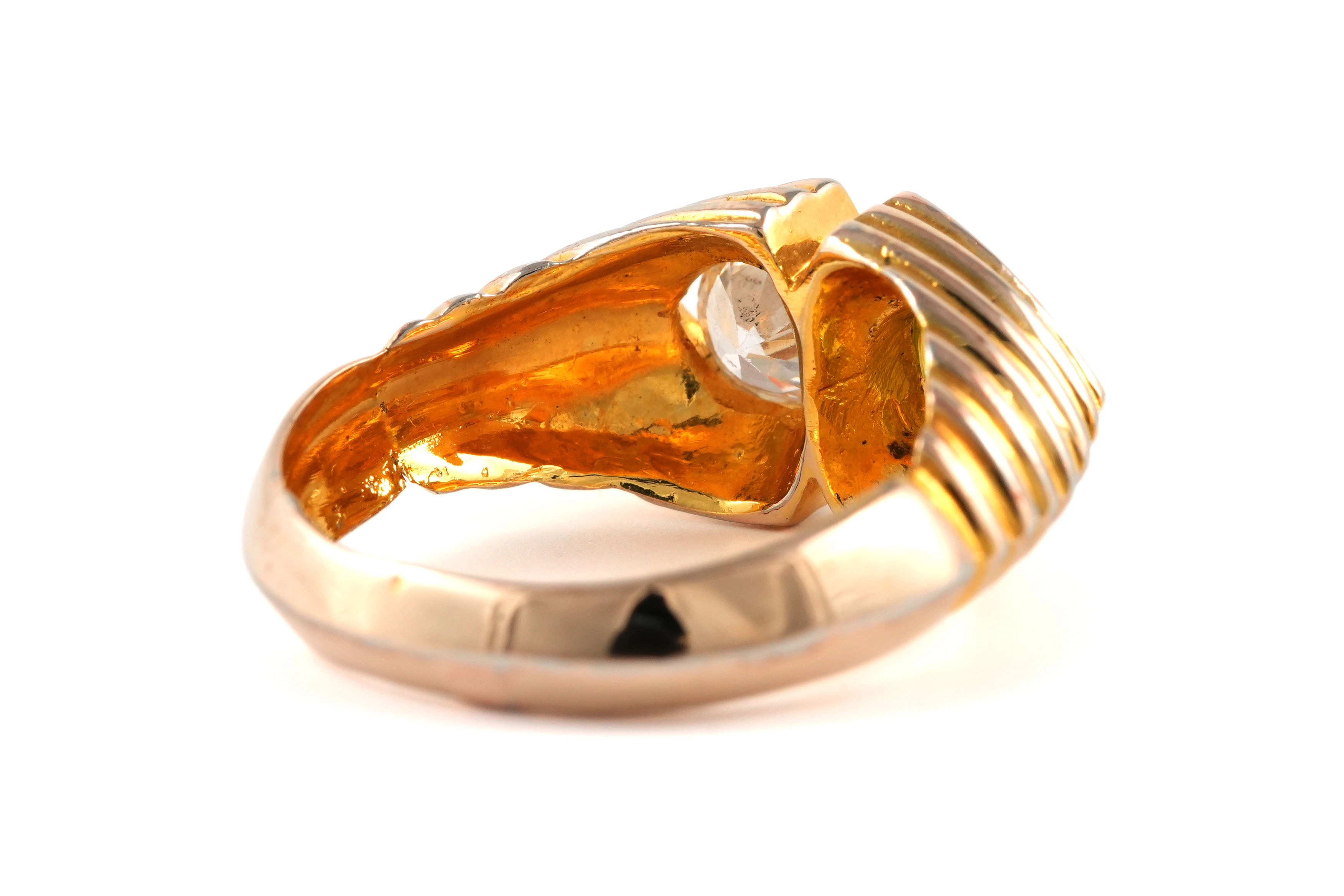 Bague contemporaine en vermeil (argent 925) sertie de zirconiums - - 5