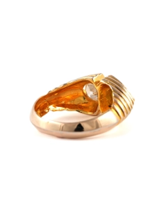 Bague contemporaine en vermeil (argent 925) sertie de zirconiums - - 5