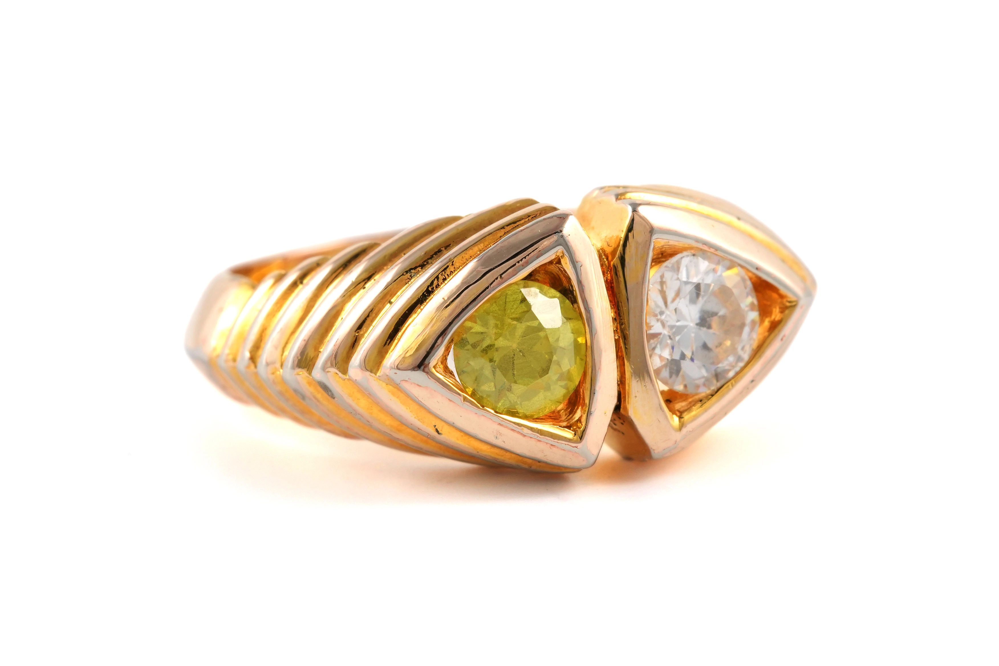 Bague contemporaine en vermeil (argent 925) sertie de zirconiums - - 6