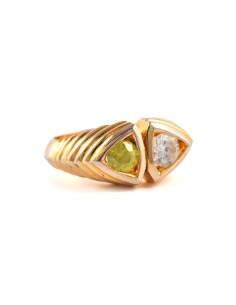Bague contemporaine en vermeil (argent 925) sertie de zirconiums - - 6