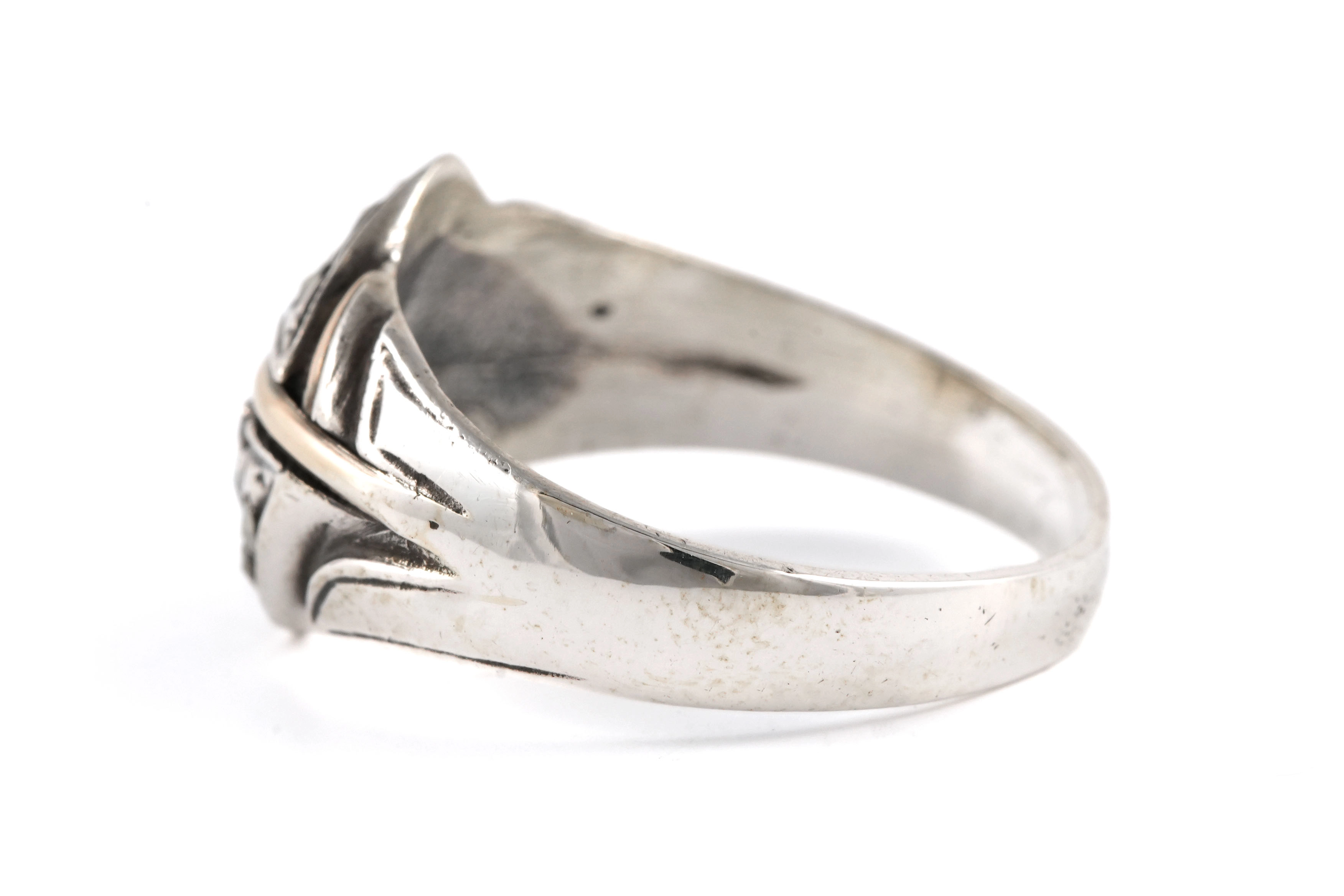 Bague Art Déco en argent 800 sertie de marcassites - - 3