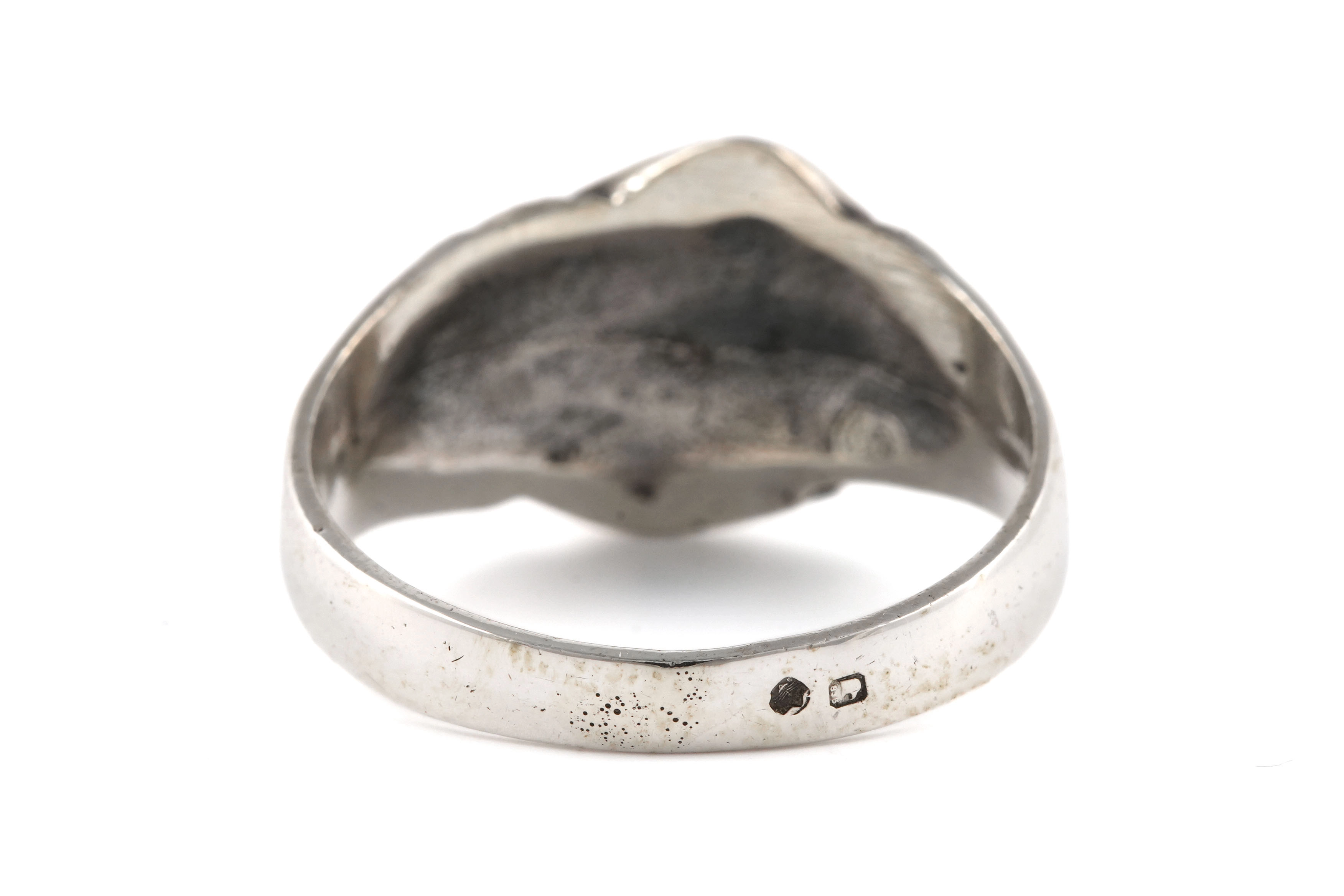 Bague Art Déco en argent 800 sertie de marcassites - - 5
