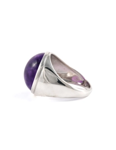 Bague Années 70 en argent 925 sertie d'une améthyste - - 3