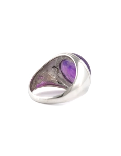 Bague Années 70 en argent 925 sertie d'une améthyste - - 5