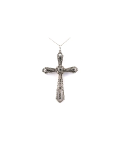 Pendentif Art Déco en argent serti de marcassites - - 1