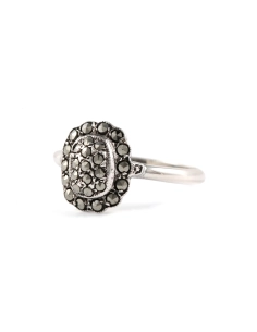 Bague Art Déco en argent 835 sertie de marcassites - - 2