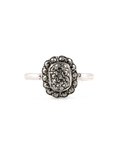Bague Art Déco en argent 835 sertie de marcassites - - 1
