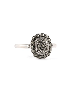 Bague Art Déco en argent 835 sertie de marcassites - - 7