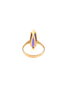 Bague contemporaine en or jaune 18 carats sertie d''une améthyste - - 4