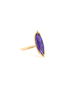 Bague contemporaine en or jaune 18 carats sertie d''une améthyste - - 6