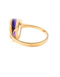 Bague contemporaine en or jaune 18 carats sertie d''une améthyste - - 7