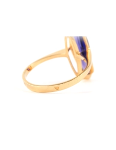 Bague contemporaine en or jaune 18 carats sertie d''une améthyste - - 8