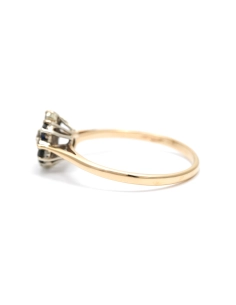 Bague contemporaine en or jaune 9 carats sertie de saphirs et de diamants taille "brillant" (+-0.12ct) - - 3