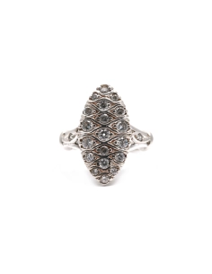 Bague contemporaine en argent 925 sertie de zirconiums - - 1