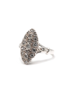 Bague contemporaine en argent 925 sertie de zirconiums - - 2