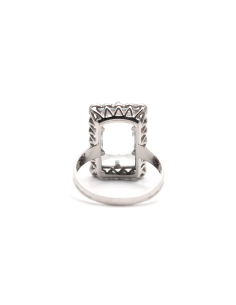 Bague Art Déco en or blanc 18 carats sertie d'une aigue marine - - 4