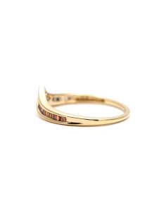 Bague contemporaine en or jaune 9 carats sertie de diamants taille "8/8" et "baguette" - - 3