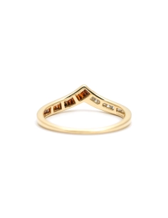 Bague contemporaine en or jaune 9 carats sertie de diamants taille "8/8" et "baguette" - - 4