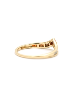 Bague contemporaine en or jaune 9 carats sertie de diamants taille "8/8" et "baguette" - - 5
