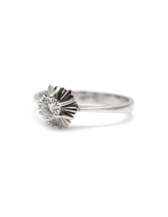 Bague Art Déco en or blanc 18 carats sertie d'un diamant taille "brillant" (+-0.25ct) - - 2