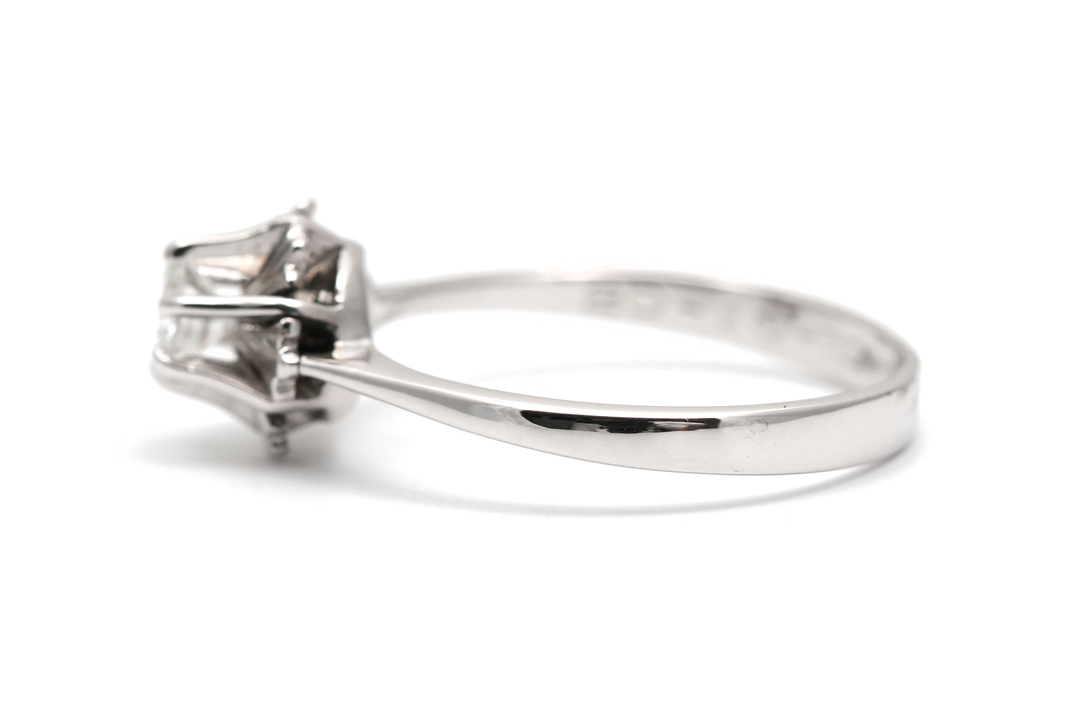 Bague Art Déco en or blanc 18 carats sertie d'un diamant taille "brillant" (+-0.25ct) - - 3