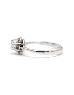 Bague Art Déco en or blanc 18 carats sertie d'un diamant taille "brillant" (+-0.25ct) - - 3