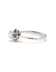 Bague Art Déco en or blanc 18 carats sertie d'un diamant taille "brillant" (+-0.25ct) - - 4