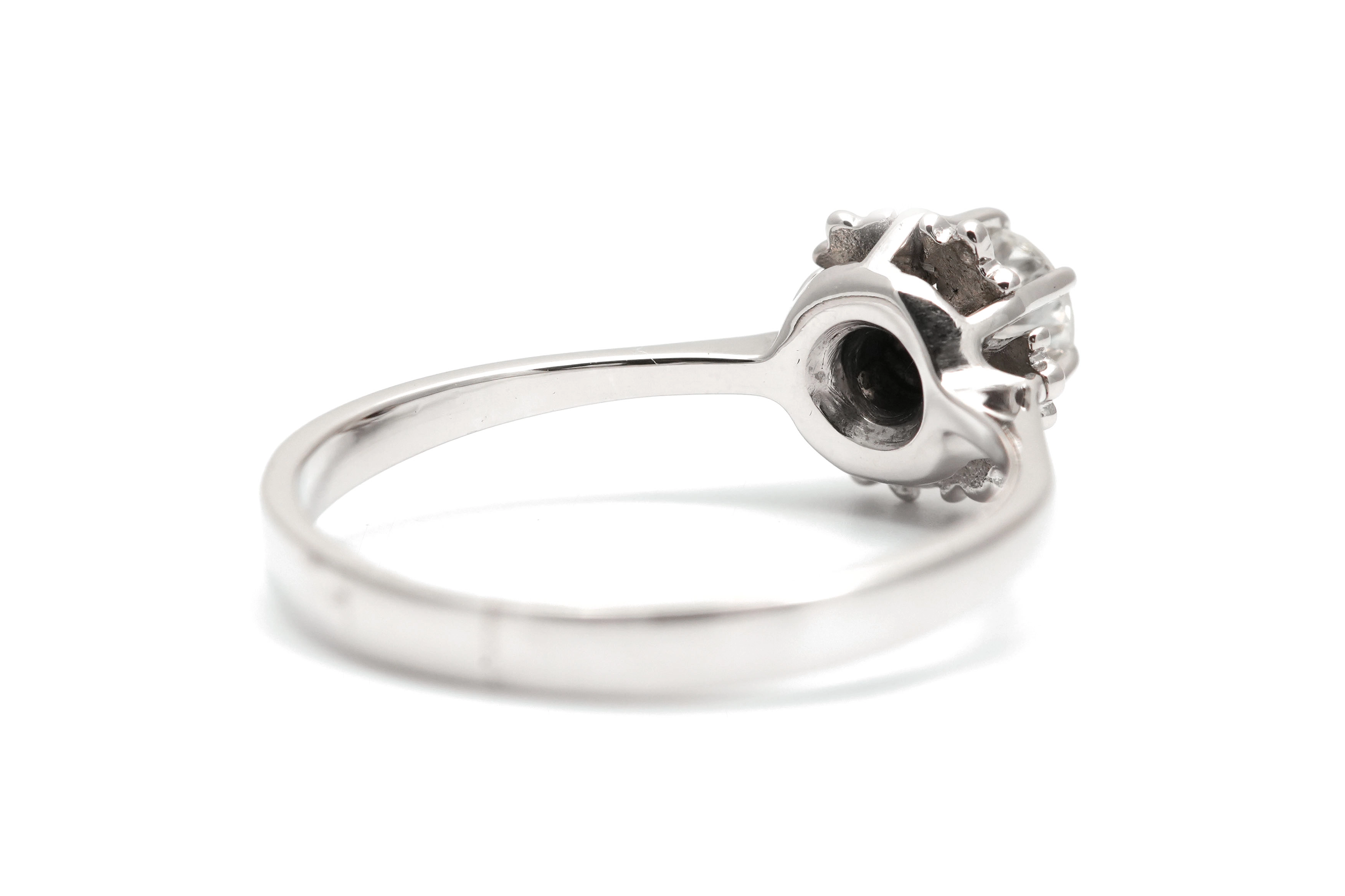 Bague Art Déco en or blanc 18 carats sertie d'un diamant taille "brillant" (+-0.25ct) - - 6