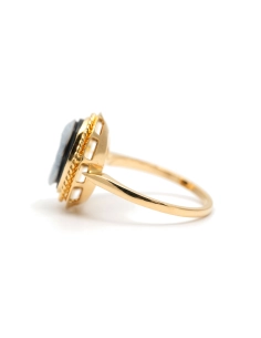 Bague Années 50 en or jaune 18 carats sertie d'un camée en agate - - 3